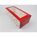 Cookies Box 80x180x55 mm with PVC window Christmas 3 RED