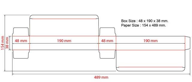 รูปแสดงขนาดกระดาษ สำหรับผลิตกล่อง แบบ B