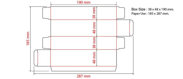 รูปแสดงขนาดกระดาษ สำหรับผลิตกล่อง แบบ A